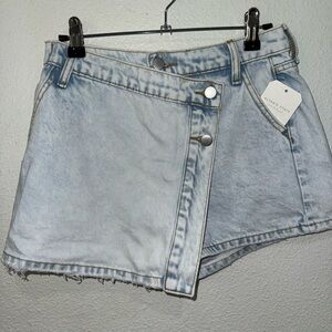 Altar'd State Light Blue Denim Mini Skirt
